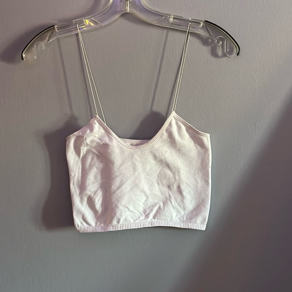 White Crop Tank Top